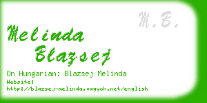 melinda blazsej business card